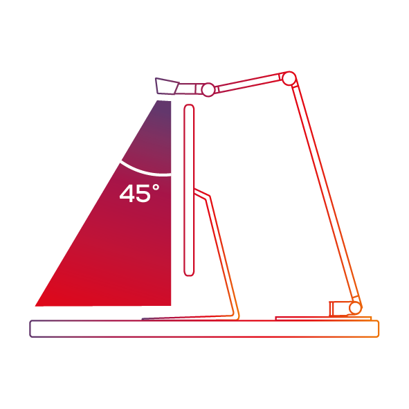 Asymmetric light distribution for monitors