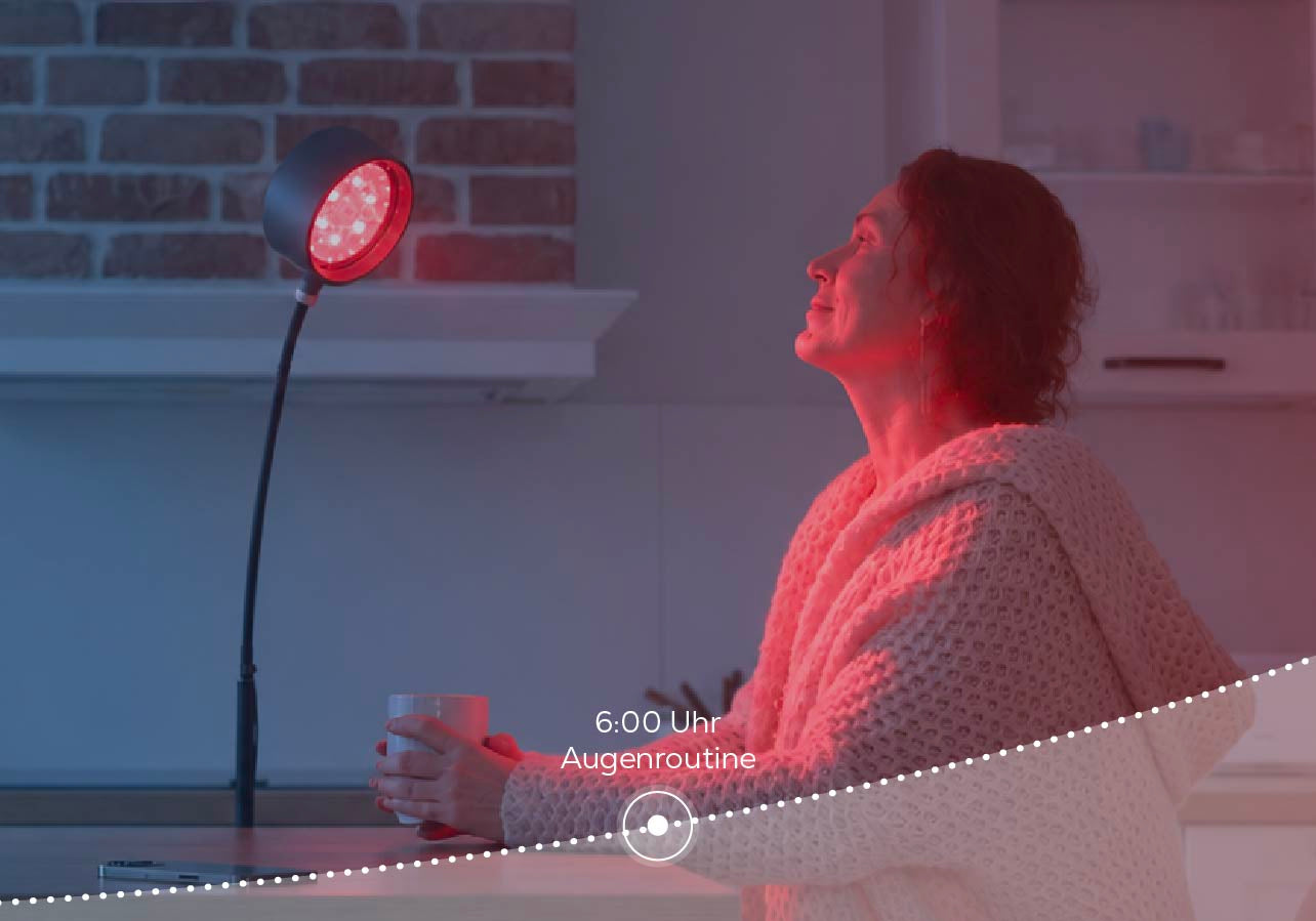 Augenroutine am Morgen, drei Minuten Licht tanken.